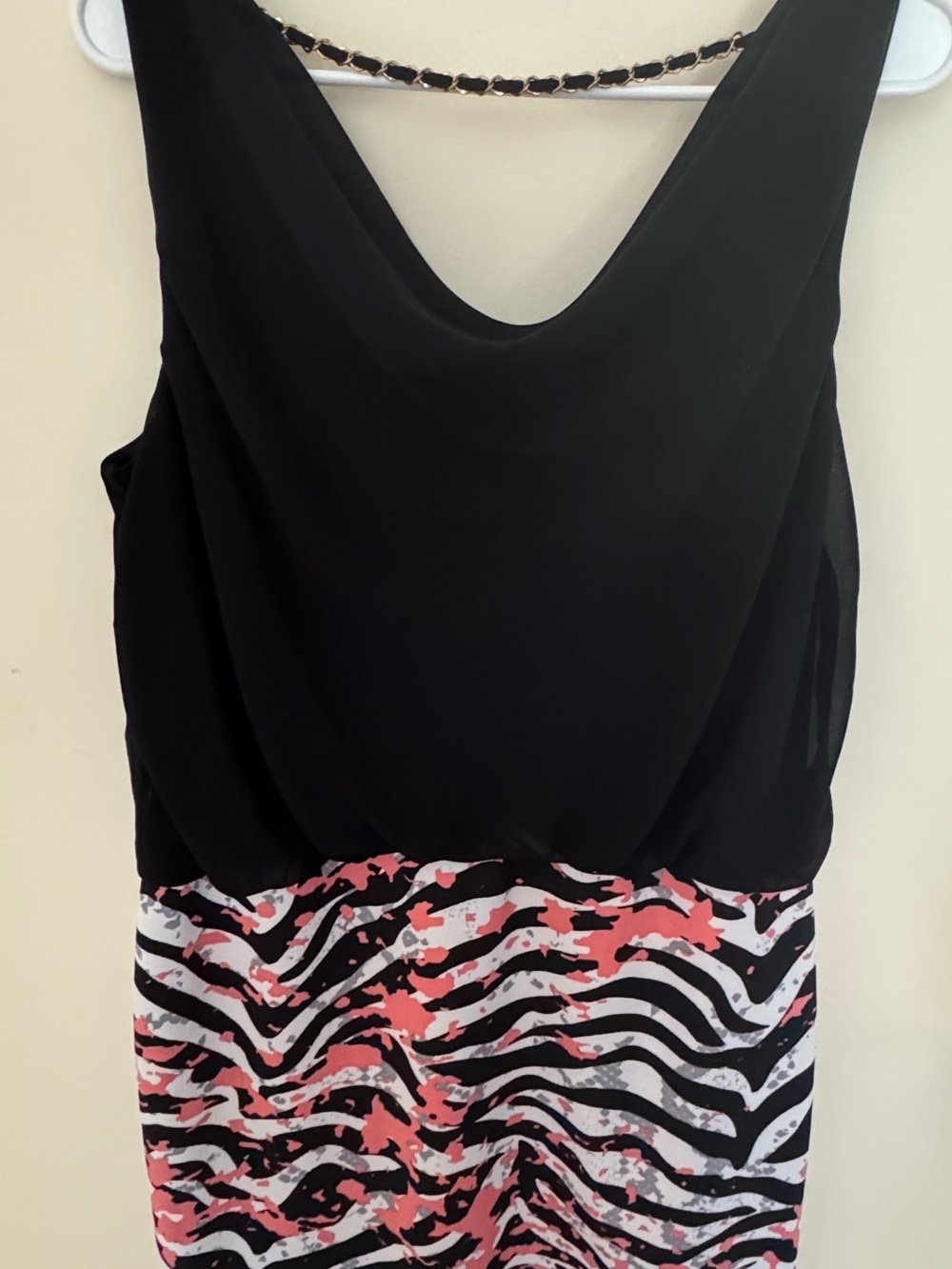 Thalia Sodi Black Top with Gold Logo Detail